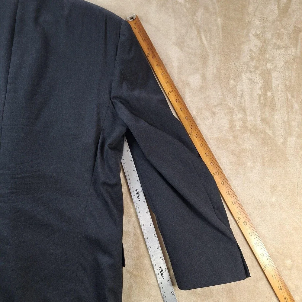 Tallia Uomo Suit Mens 52L 2 Piece 48 Waist Charcoal Super 100s Wool Made USA